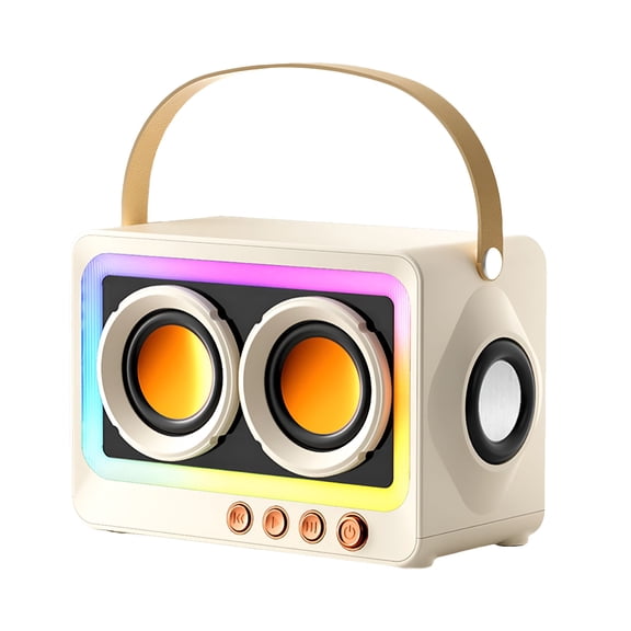 GJX External Bluetooth Speaker for Alexa Dot, Portable Wireless Sound System with Subwoofer, Outdoor Audio Accessory with Card Insertion