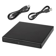 GJX External CD DVD Drive USB 2.0 Slim Optical Burner, Portable DVD RW Player for Laptop Desktop, Plug and Play CD Reader Writer for Windows Mac OS