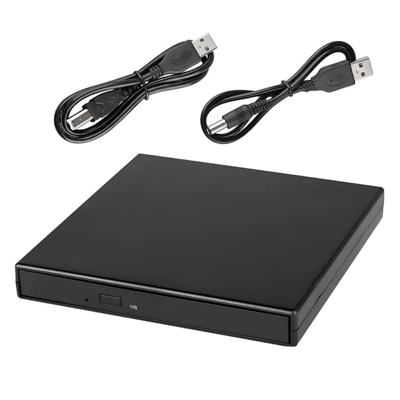 GJX External CD DVD Drive USB 2.0 Slim Optical Burner, Portable DVD RW Player for Laptop Desktop, Plug and Play CD Reader Writer for Windows Mac OS