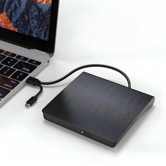 GJX External Cd/Dvd Drive,High-Speed Usb 3.0 and Type-C,Slim Portable Burner Writer Player Reader,Cd Dvd +/-Rw Optical Disk Driver Compatible with Laptop Desktop Pc Windows Mac