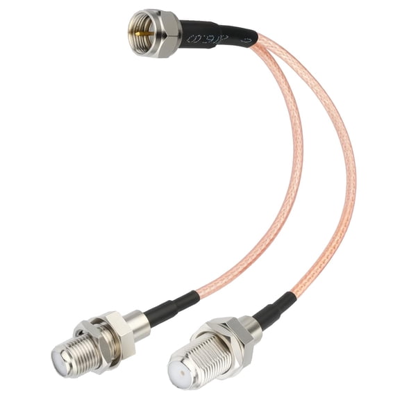GJX F-Type Rg6 Splitter Coax Cable,75Ohm 3 Way Splitter Combiner for Tv Antenna,6.8Inch F Male to F Dual Female Rg316 Cable,Signal Transmission & Channel Reception