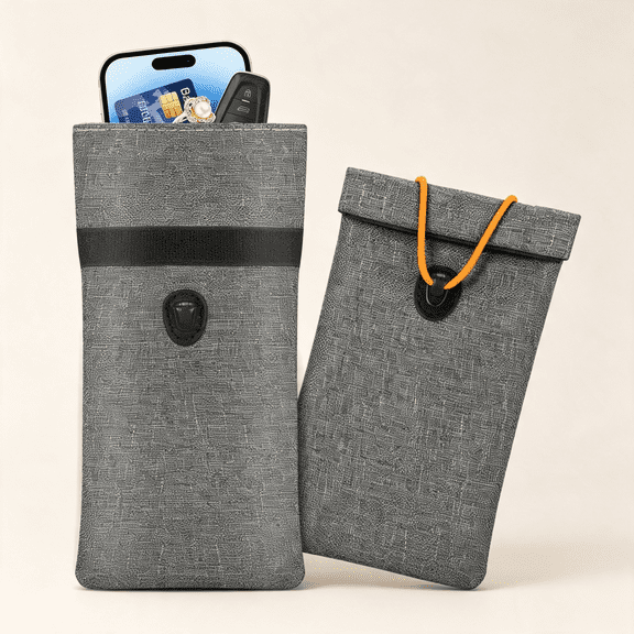 GJX Faraday Bags for Phones 2 Pack Go Dark Bags for Cell Phones, Signal Blocking Pouch, Rfid Blocking Case for Privacy Protection Faraday Pouch (Gray)