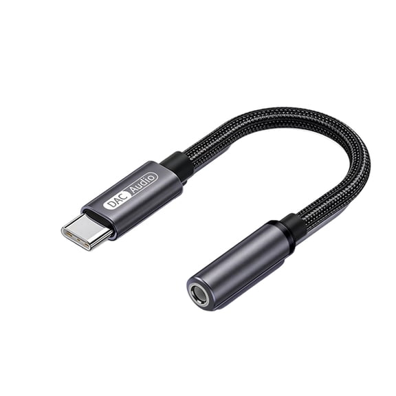 GJX Female Headphone Jack Adapter, USB C to Aux Audio Dongle Cable Cord Compatible