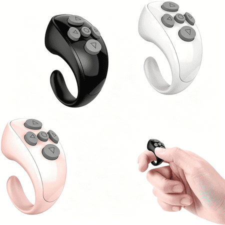 GJX Fingertip Wireless Remote Control, 2026 Upgrade Remote App Control Page Turner for Phones Tablets Camera, Rechargeable Page Turner Automatic Scroller for Home