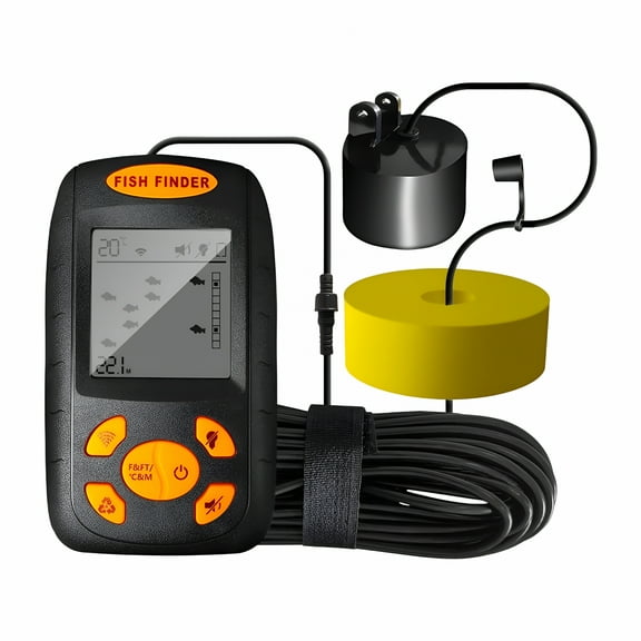 GJX Fish Finder Kayak Boat Fishfinder, Transducer LCD Display Sea Fishing Equipment Water Handheld Fish Depth Finder