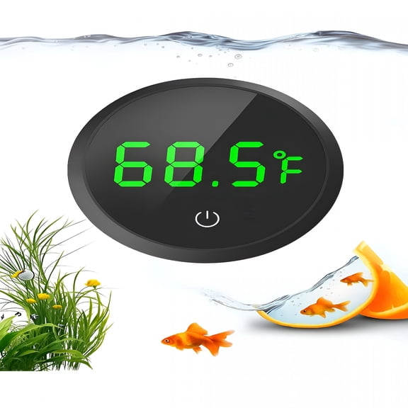GJX Fish Tank Thermometer Aquarium Thermometer Wireless Touch Stick Digital Aquarium Thermometer LED Display 1F for Monitoring The Fish Tank Aquarium Temperature Accessories (Black)