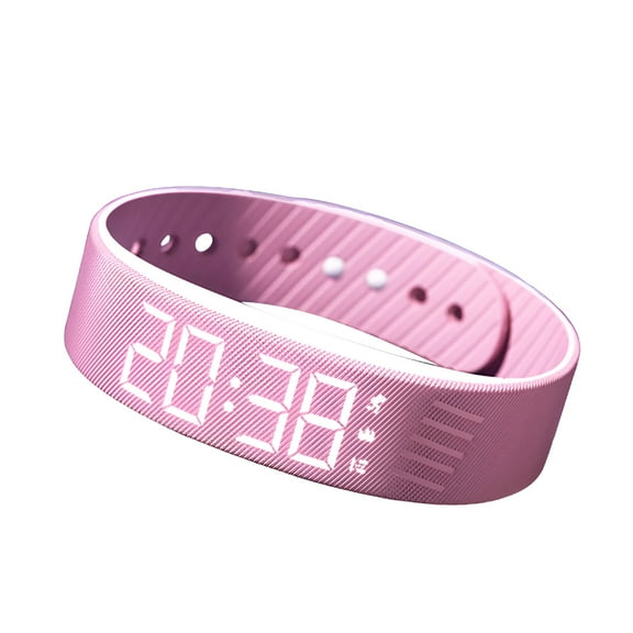 GJX Fitness Tracker Bracelet Watch,Pedometer for Walking Running,Non-Bluetooth Waterproof and Step Tracker Watch for Women and Men,Digital Step Counter Calorie Counter (Light Pink)