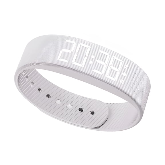 GJX Fitness Tracker Watch Non Bluetooth Activity Tracker for Women Men, Waterproof Step Counter Calorie Counter, USB Rechargeable Digital Walking Running Bracelet with Silent Alarm Stopwatch, White