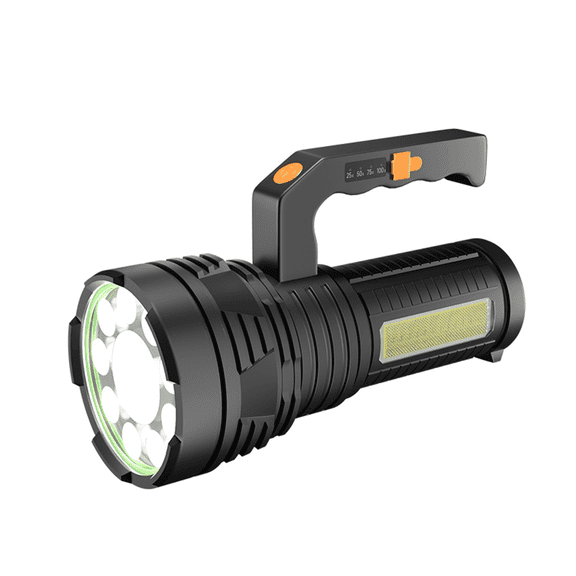 GJX Flashlights USB Rechargeable LED Flash Light with Battery Meter Super Very Bright Portable Flashlights for Outdoor Home Hiking Camping Essentials