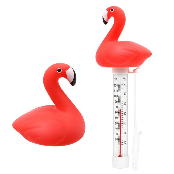 GJX Floating Pool Thermometer,Large Size Easy Read for Water Temperature with String-Swimming Pools,Spas,Hot Tubs,Ponds (Flamingo) Pool Thermometer Floating
