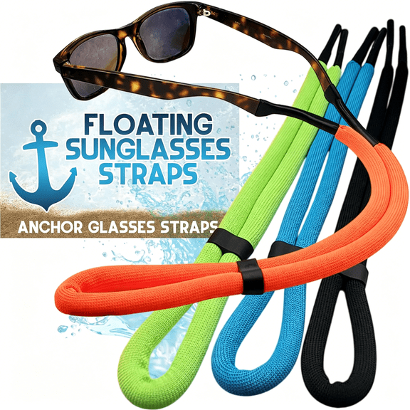GJX Floating Sunglasses Straps for Water-4 Pack Buoyant Glasses Retainer for Men Women-Adjustable Floatable Eyewear Lanyard for Boating Kayaking Fishing Paddleboarding Beach Lake Pool