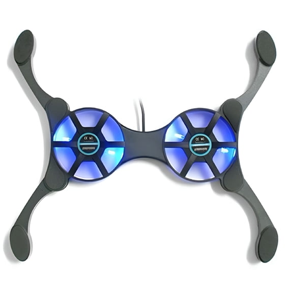 GJX Foldable USB Laptop Cooling Pad with Dual Fans, Portable Computer Cooler for 7-15 Inch Laptops