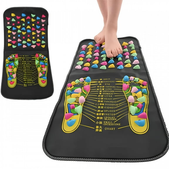 GJX Foot Acupuncture Pad Rectangular Stone Road 2 In 1 Foot Massage Cushion Mat