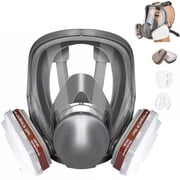 GJX Full Face Respirator Mask with Dual Filters,Respirator Mask with Filters Reusable Silicone Face Shield for Painting,Welding,Sanding,Dust & Vapor Protection