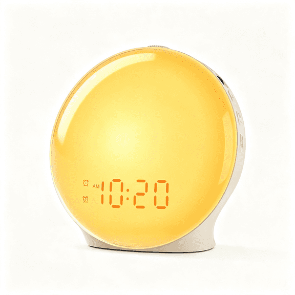 GJX Full-Screen Wake Up Light Sunrise Alarm Clocks for Bedrooms,White Noise Machine for Heavy Sleepers,25 Natural Sounds,Dual Alarms,Fm Radio,17 Dimmable Colors,Bluetooth Speaker