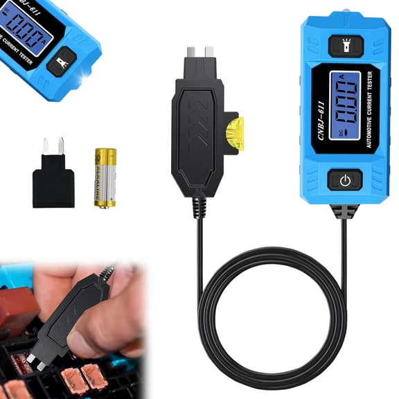 GJX Fuse&Relay Tester,12V/24V Automotive Circuit Fault Probe Tester with High-Precision Current Test&Blue Backlit Lcd,Short/Open Finder with Front Led Light for Car,Truck Electrical Diagnostics