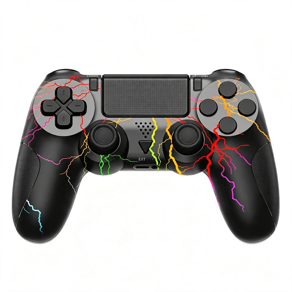 GJX Game Controller with Light,Wireless Gaming Controller Work for P-4/Slim/Pro&Pc with Dual Vibration/3.5Mm Audio Jack/6-Axis Gyro/Touch Pad Gaming Controller