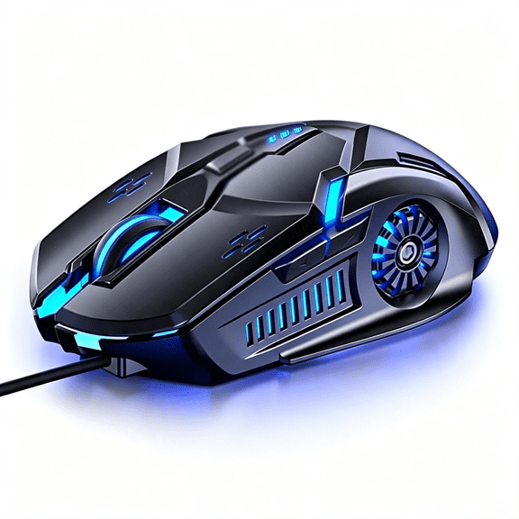 GJX Gaming Mouse Wired,6 Buttons, 4 Adjustable Dpi Up to 3200 Dpi, 7 Circular & Breathing Led Light, Multifunction Wired Mouse Used for Games and Office (Black)