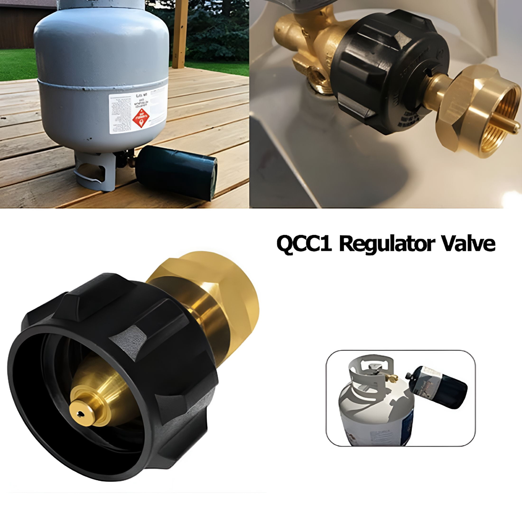 GJX Gas Propane Refill Adapter Regulator Valve Converter Adapter BBQ ...