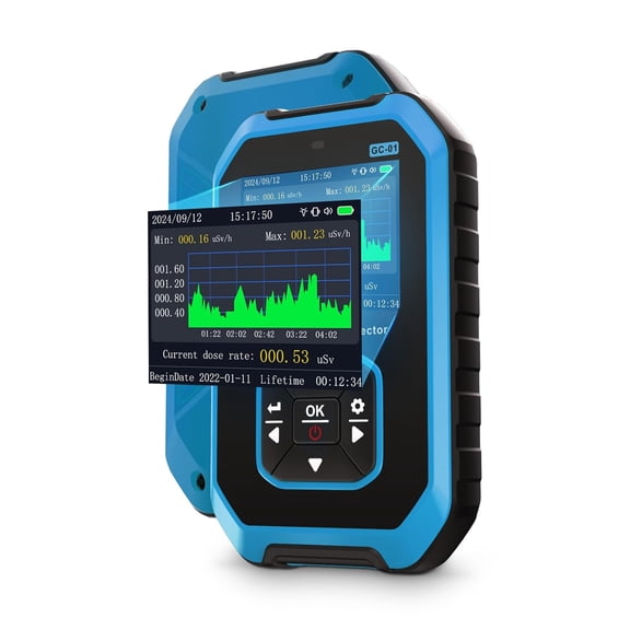 GJX Geiger Counter Nuclear Radiation Detector, Personal Dosimeter X-ray -ray -ray Radioactivity Tester Marble Detector, Portable Handheld Beta Gamma X-ray Monitor Meter