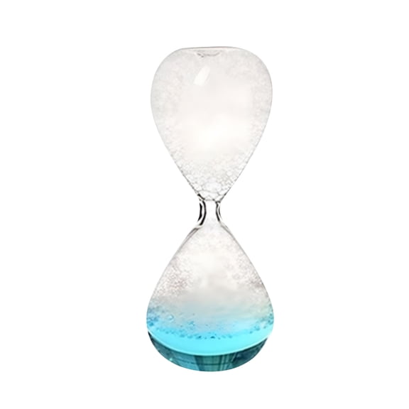 GJX Glass Singing Hourglass Timer with Bubble Effect, Blue Liquid Motion Sand Timer, Musical Desk Decor for Kids, Home Office, and Birthday Gifts