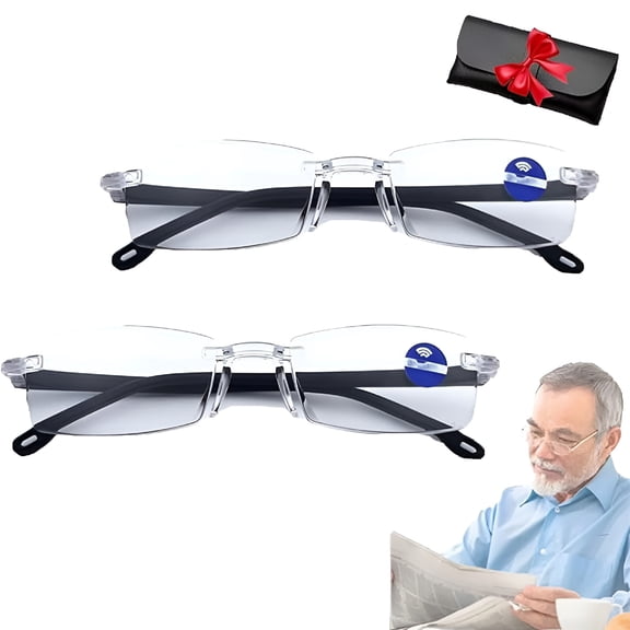 GJX Glasses for Near and Far Sight,Intelligent Zoom Glasses,Color-Changing Anti-Blue Light Presbyopia