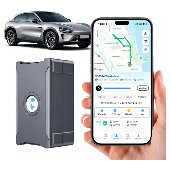 GJX Gps Tracker for Vehicles,Long Battery Life Tracker Device for Vehicles,Geo-Fence,Unlimited Updates,Magnetic,10S Real-Time Tracking Devices for Cars Hidden,Subscription Required