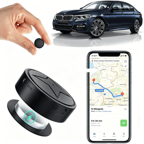 GJX Gps Tracker for Vehicles,Strong Magnetic Car Vehicle Tracking Anti-Lost,No Monthly Fee,No Subscription,Multi-Function Gps Mini Locator with Free App