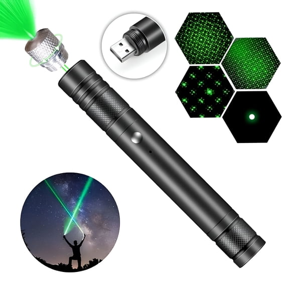 GJX Green Laser Pointer,High Power Long Distance USB Rechargeable Laser Light for Presentation