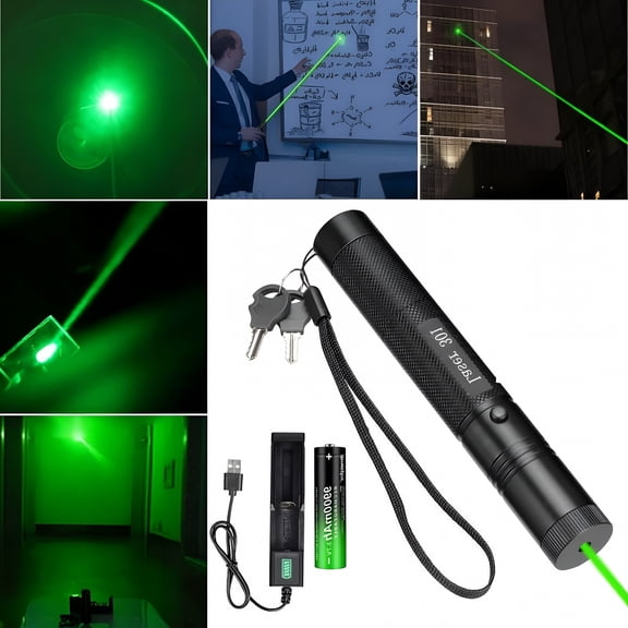 GJX Green Laser Pointer Pen, USB Rechargeable Presentation Tool