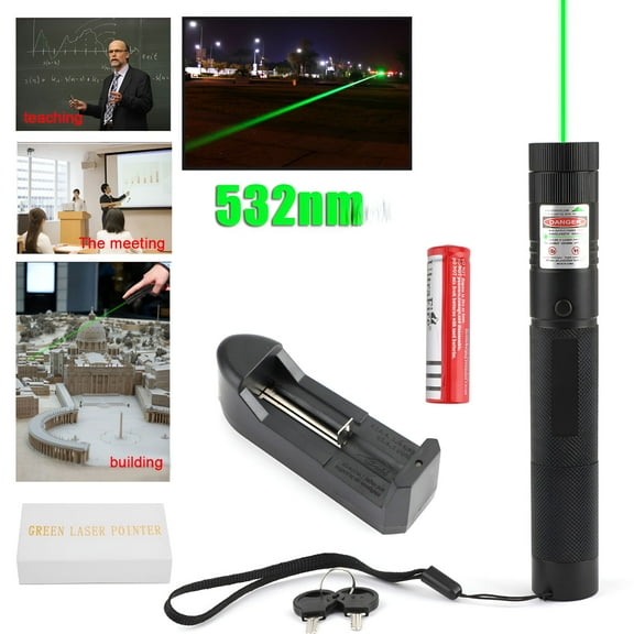 GJX Green Laser Pointer Pen with 18650 Charger For Universal 500Mile 532nm 303 Series