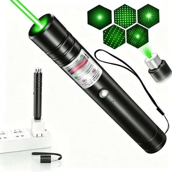 GJX Green Laser Pointer - Rechargeable | Usb Charging for Presentations and & Office Rechargeable Green Laser Pointer High Power Laser Pointer High Power