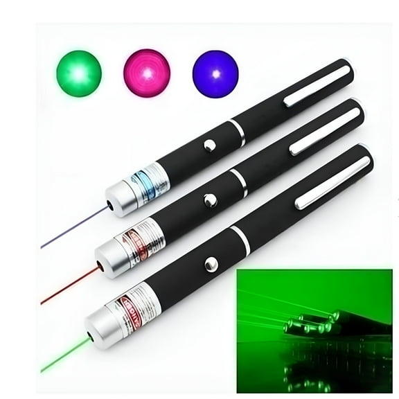 GJX Green Red Blue Laser Pointer Pen, 5mW High Visibility Beam Light, Multi-Color Laser Toy for Cats and Dogs, Professional Presentation Pointer for Indoor and Outdoor Use