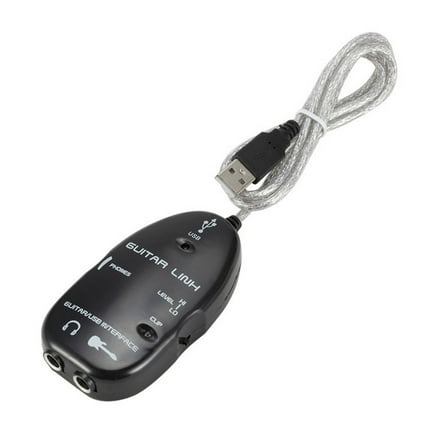 GJX Guitar Cable Stereo Headphone Output Guitar Cord Usb Powered Convenience Guitar Cables for Audio Recording Adapter,Black