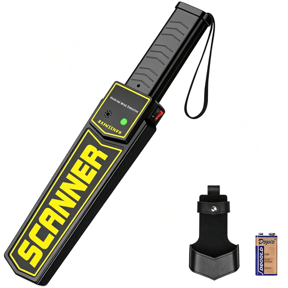 GJX Handheld Metal Detector Wand,Security Wand,Portable Adjustable Sound&Vibration Alerts,Detect All Metal Products (Include Battery) Metal Detector Wand