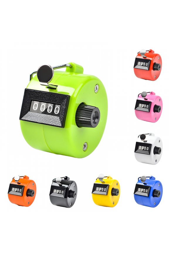 Handheld Tally Counter, 4-Digit Mechanical Clicker for Knitting and Coaching, Portable Hand Counter for Counting People, Golf, Fishing, and Lap Tracking
