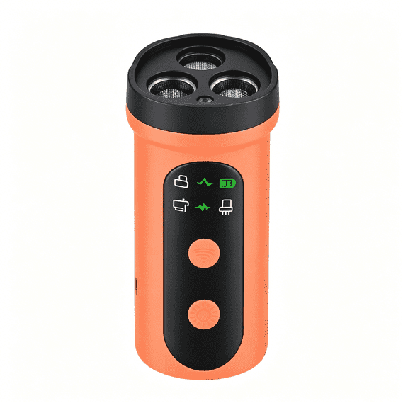 GJX Handheld Ultrasonic Dog Bark Deterrent Rechargeable with Led Light - Portable Anti Barking Training Device for Outdoor Use(Orange) Ultrasonic Dog Bark Deterrent