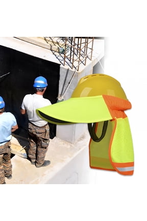 Hard Hat Shade Mesh Hat Neck Sun Protection for Outdoor Hard Hat Accessories Polyester Wide Brim Hardhat Visor Hard Hat Visor Yellow