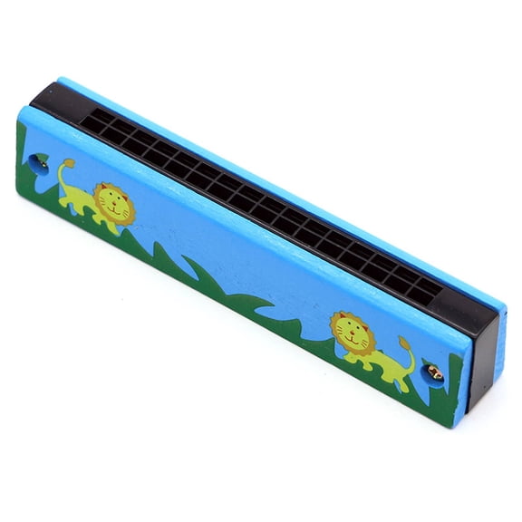 SEPTRIO Safe Harmonica for Kids Early Education Musical Instrument Blue Lion