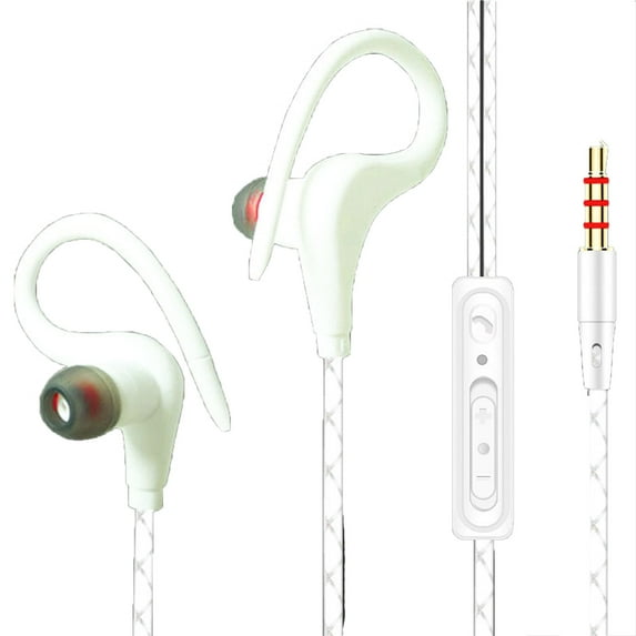 GJX Headphones,Sports In-Ear Headphones,noise Cancelling Headphones,Wired Control for HIFI Sound,Universal Heavy Bass Earbuds,White