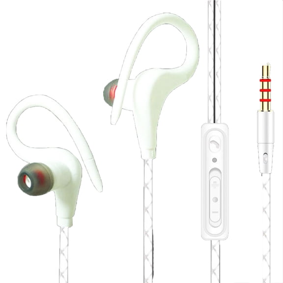 GJX Headphones,Sports In-Ear Headphones,noise Cancelling Headphones,Wired Control for HIFI Sound,Universal Heavy Bass Earbuds,White