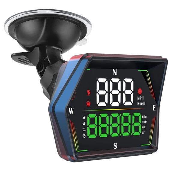 GJX Heads Up Display for Cars Universal Digital Gps Speedometer Led Display with Mph Speed Compass Fatigued Driving Alert Usb Cable Plug and Play for All Vehicles