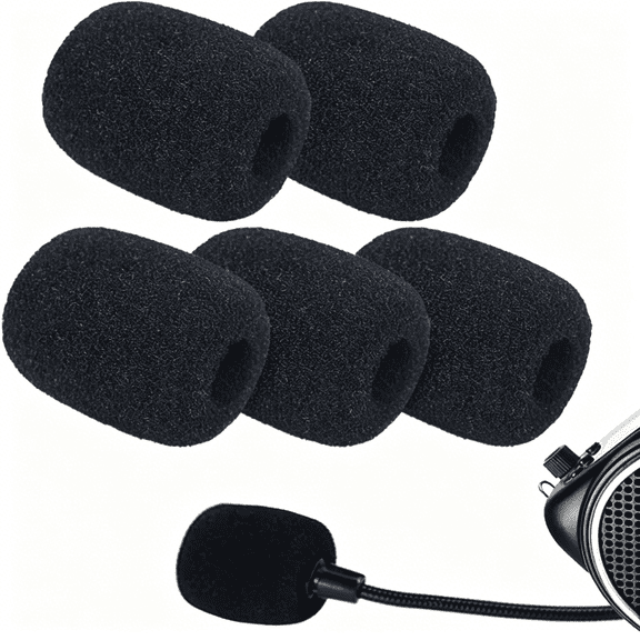 GJX Headset Microphone Covers Foam,Lapel Headset Microphone Windscreen Sponge Foam Microphone Windscreen Mini Foam Cover for Variety of Headset Microphone Noise Reduction (5Pcs)