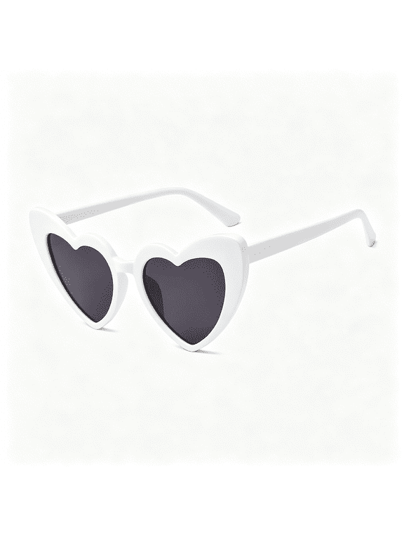 Heart Shaped Sunglasses for Women Cat Eye Mod Style Retro Glasses
