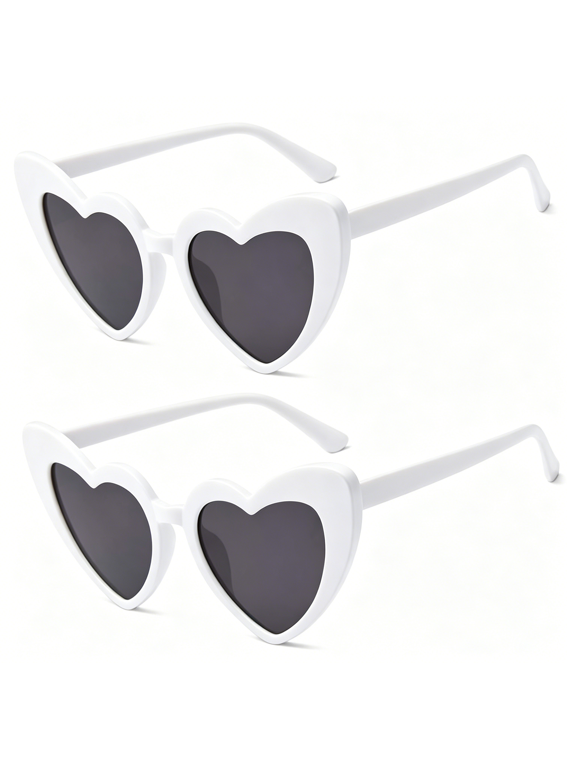 Heart Shaped Sunglasses for Women Cat Eye Mod Style Retro Glasses
