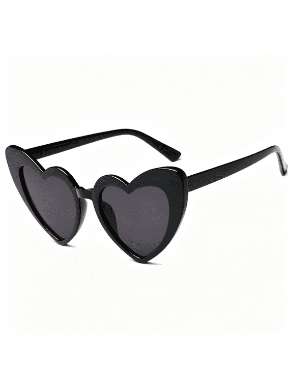 Heart Shaped Sunglasses for Women Cat Eye Mod Style Retro Glasses