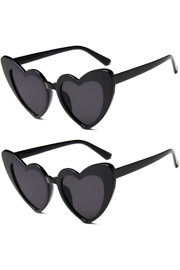 Heart Shaped Sunglasses for Women Cat Eye Mod Style Retro Glasses