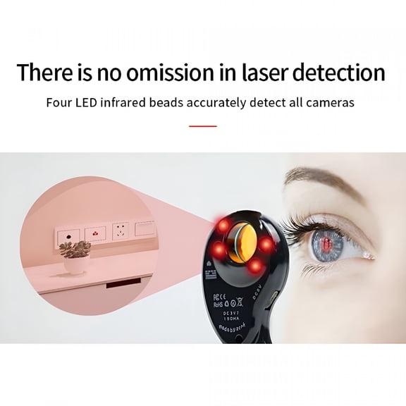 GJX Hidden Camera Detector, Anti-Spy Finder Torch with Laser Lens Scanner, Portable Privacy Protection Device for Hotel Travel