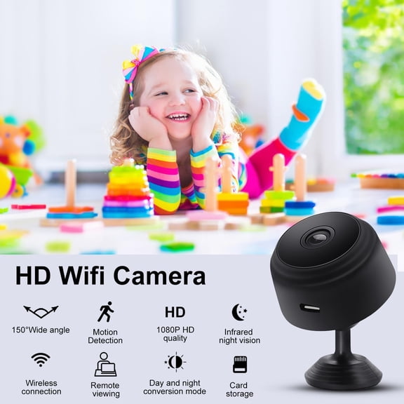 GJX Hidden Camera - Spy Cameras - Nanny Cam - WiFi Wireless Cam - 1080P HD Small Camera with Motion Detection and Night Vision, Security Cameras for Home/Office/Baby Monitoring