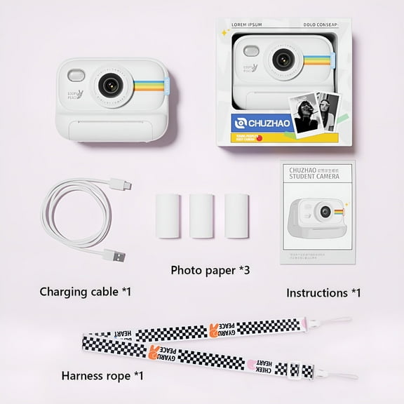 GJX High-Definition Cute Digital Camera, Polaroid Photography Camera, Mobile Phone Photography Tool, Compact Digital Camera for Students & Beginners